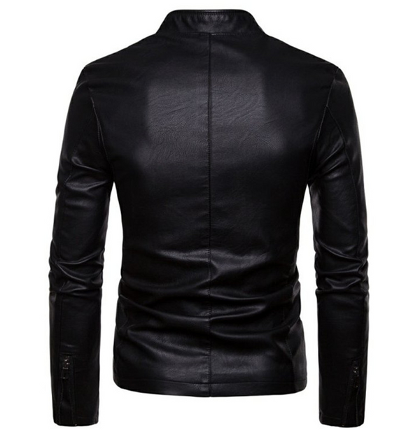 Chaqueta de Cuero PU Talla Grande Estilo Inglés