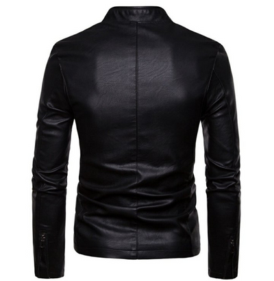 Chaqueta de Cuero PU Talla Grande Estilo Inglés - Image 2