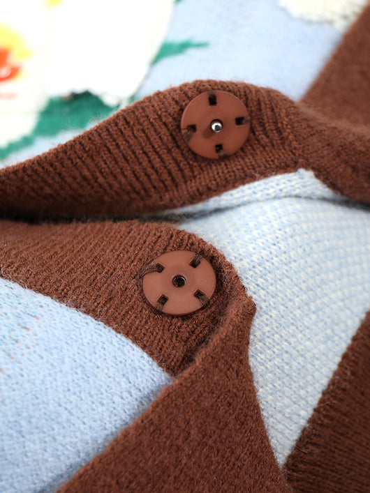 Cardigan de Lana Tejido con Botones de Cristal y Bordado Floral Tulipán - Image 18