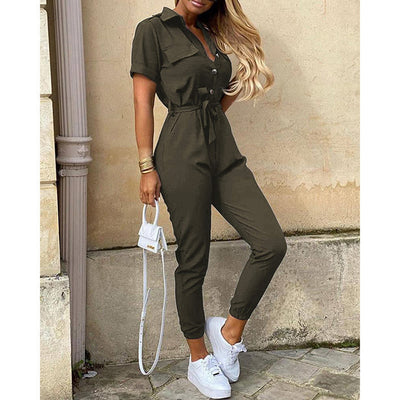 Jumpsuit Cargo con Cuello y Estampado - Cinturón Incluido - Image 13