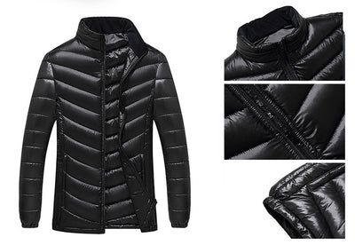 Abrigo Acolchado Largo para Hombre Talla Grande - Image 11