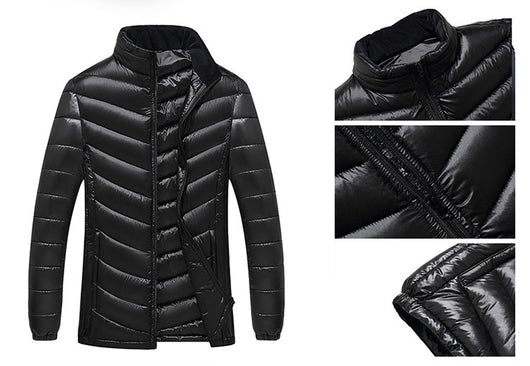 Abrigo Acolchado Largo para Hombre Talla Grande - Image 11