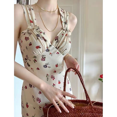 Vestido Floral Fruncido Estilo Xiangang - Diseño Puro y Elegante - Image 9