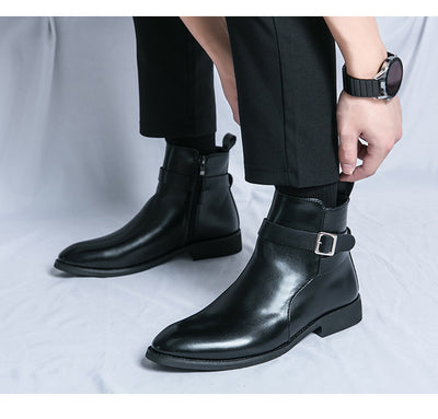 Botas Martin de Cuero Estilo Británico con Cierre Lateral para Hombre - Image 9