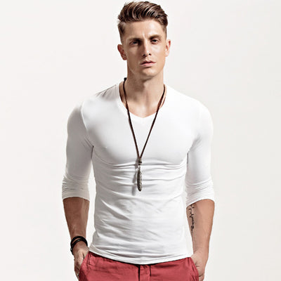 Playera Manga Larga Cuello V para Hombre - Image 9