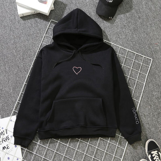 Sudadera con Capucha Love Bordado - Pullover Polar de Moda - Image 11