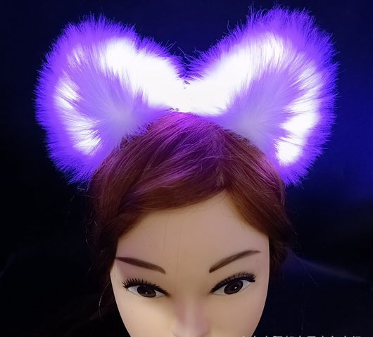 Diadema Orejas de Gato Luminosas con Peluche - Accesorios para Cabello Festivo - Image 8