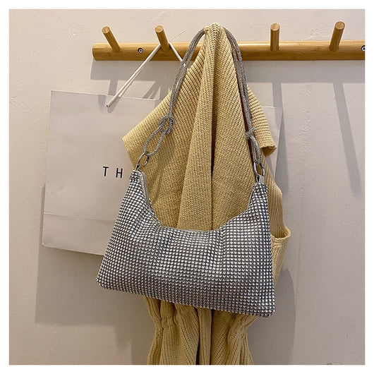 Bolso de Hombro Brillante con Strass y Detalle Anudado - Image 18