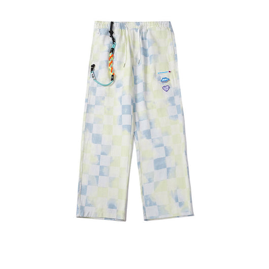 Pantalones Rectos Tie-Dye Cuadros Hombre - Estilo Street Oversized Casual - Image 7