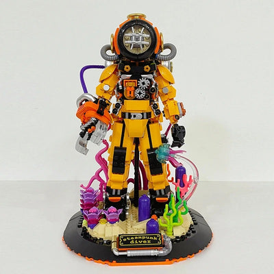 Modelo de Bloques de Construcción Steampunk Buzo - Juguete Armable con Almacenamiento - Image 13