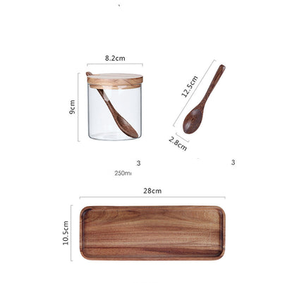 Set de Frascos de Vidrio para Condimentos con Tapa de Madera - Image 5