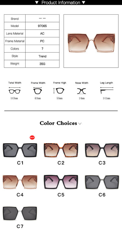Gafas de Sol Cuadradas Grandes para Mujer - Image 10