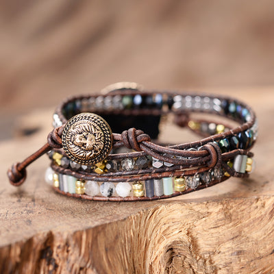 Pulsera de Cristal Natural Facetado con Cordón de Cuero - Joyería Artesanal para Mujer - Image 4