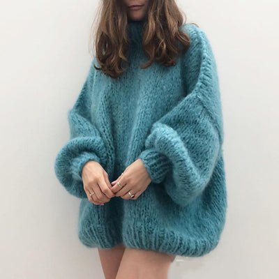 Blusa Suelta Cálida con Mangas Abullonadas - Diseño Elegante y Versátil