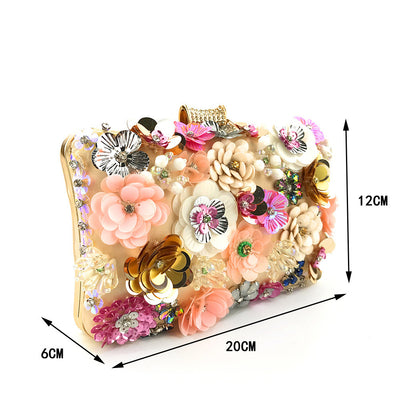 Bolso de Noche para Mujer con Flores de Cuentas Coloridas - Image 7