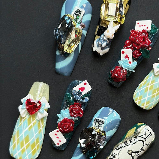 Uñas Postizas Personalizadas Cuento de Hadas - Diseño Blanco Artesanal - Image 4