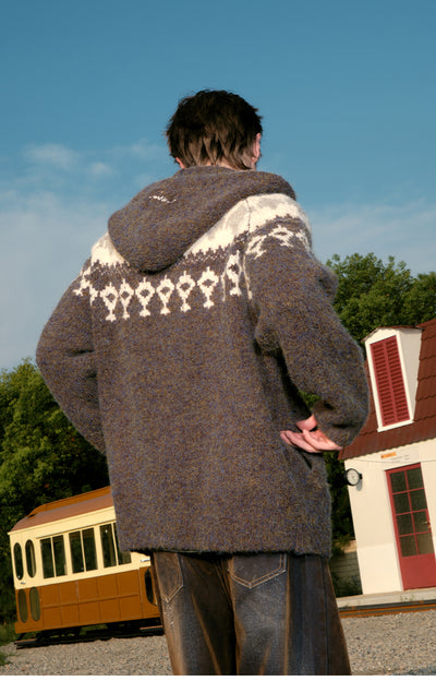 Cardigan Tejido con Capucha para Parejas - Suéter Grueso y Cálido - Image 16