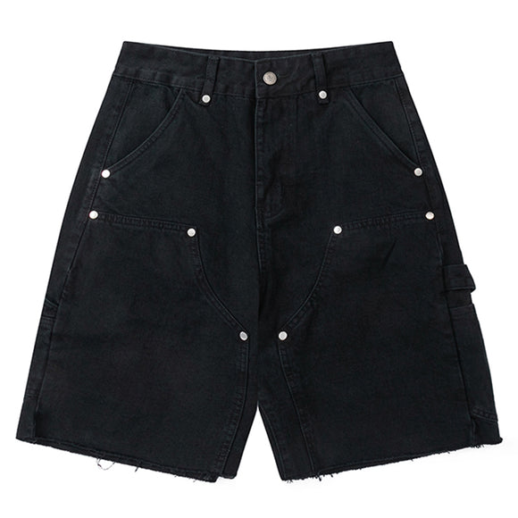 Jeans Desgastados con Remaches y Bordes Deshilachados