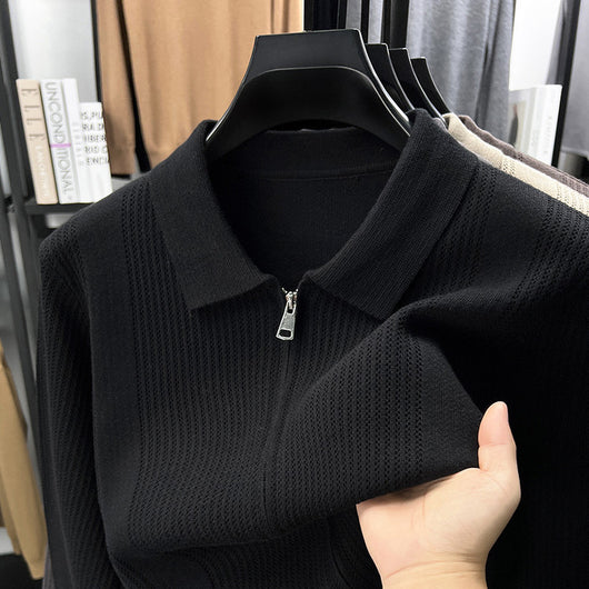 Cardigan Tejido con Cierre para Hombre - Abrigo Casual Elegante - Image 8