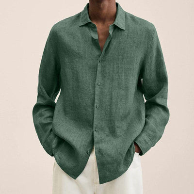 Camisa Cardigan Holgada con Solapa para Hombre - Botones Frontales - Image 24