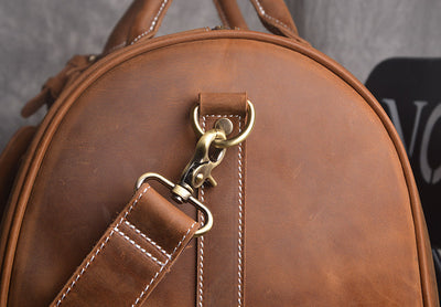 Bolsa de Viaje Retro en Cuero Genuino - Gran Capacidad Portátil para Hombre - Image 10
