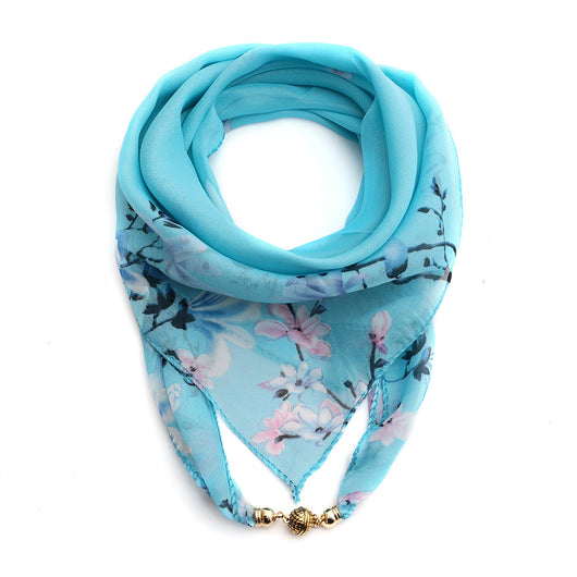 Pañuelo Floral Dorado de Gasa Ligera para Mujer - Image 12