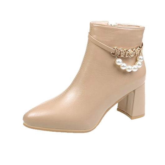 Botas Skinny de Tacón Grueso Puntiagudo - Estilo Coreano Otoño Invierno - Image 10