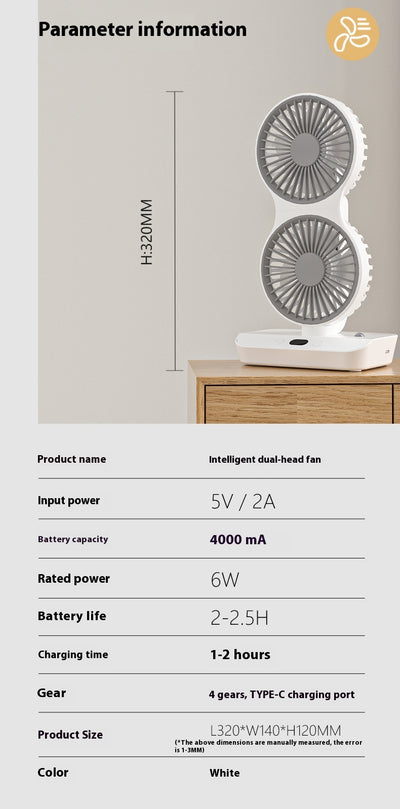 Ventilador Dual de Alto Rendimiento Portátil - Image 7