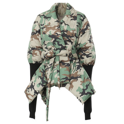 Chaqueta de Algodón Ajustada con Costuras de Camuflaje y Puños Tejidos - Image 13