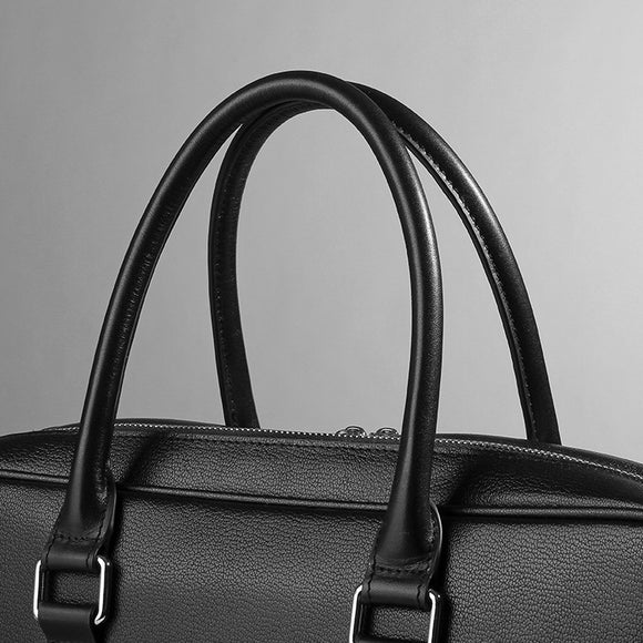 Bolso de Cuero Genuino para Hombre con Doble Cierre