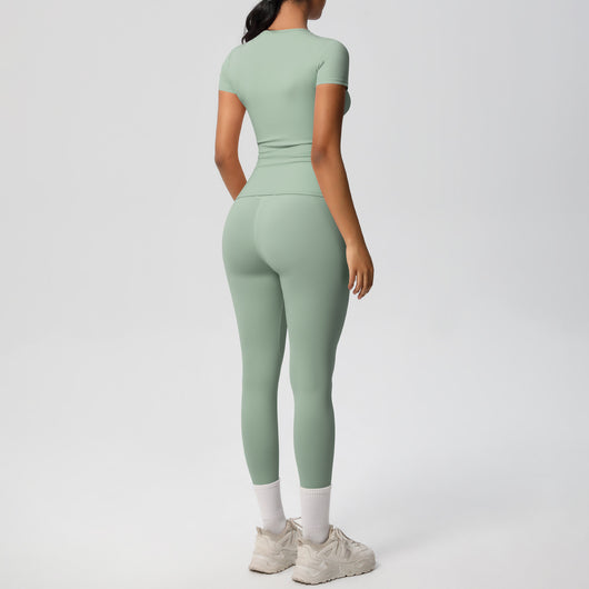 Conjunto Deportivo Mujer: Playera y Pantalón Yoga Cintura Alta - Image 38