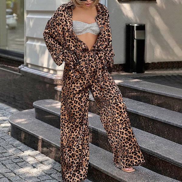 Conjunto Leopardo Elegante: Blusa Manga Larga y Pantalón Coordinado - Image 6