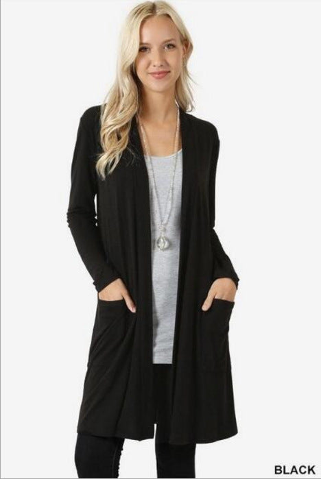 Cardigan Largo de Manga Larga Simple para Mujer - Image 6