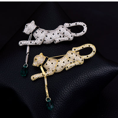 Broche de Leopardo en Cristal Atmosférico de Lujo - Image 6