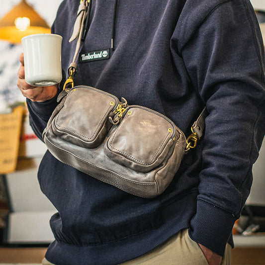 Bolsa de Pecho de Cuero para Hombre - Multifunción Verano