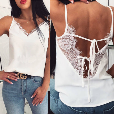 Blusa de Encaje Elegante con Escote en V para Verano - Image 11