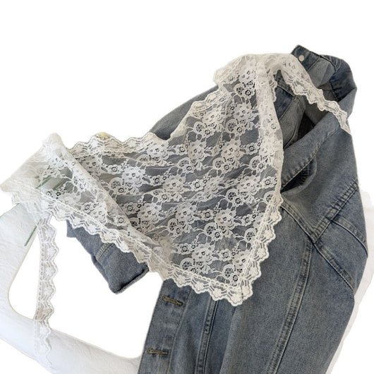 Delantal Decorativo con Pañuelo de Encaje Patchwork Estilo Coreano - Image 5