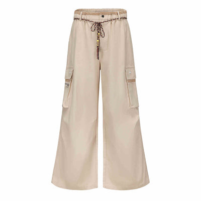 Pantalón de Trabajo Cintura con Lazo Pierna Recta Ancha - Image 14