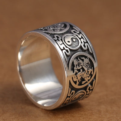Anillo de Plata Tailandesa S990 Cuatro Bestias Mitológicas Xuanwu - Image 8