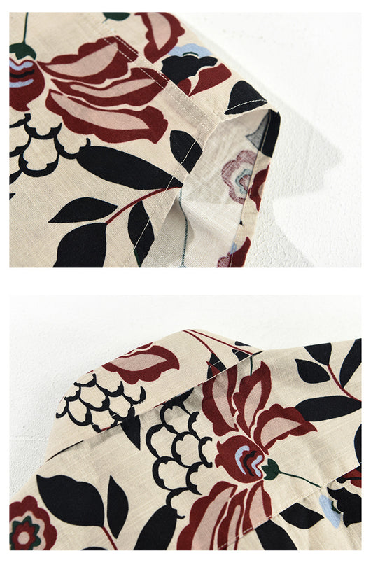 Camisa Casual Hombre Estilo Japonés con Estampado - Image 16