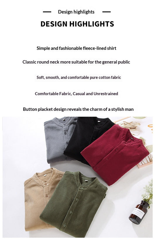 Chaqueta de Corduroy Grueso Forrada en Franela con Cuello Alto - Image 14