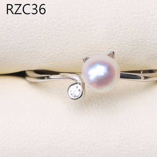 Anillo de Perla Barroca Natural Diseño Luna Platino - Image 17