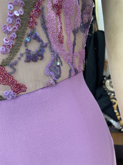 Jumpsuit de Talle Alto con Lentejuelas Bordadas para Mujer - Image 4