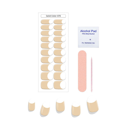 Pegatinas de Uñas Gel Francés Semicocidas Impermeables Color Sólido - Image 30