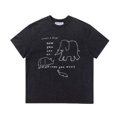 Playera Hombre Elefante Abstracto Pintado a Mano - Image 6