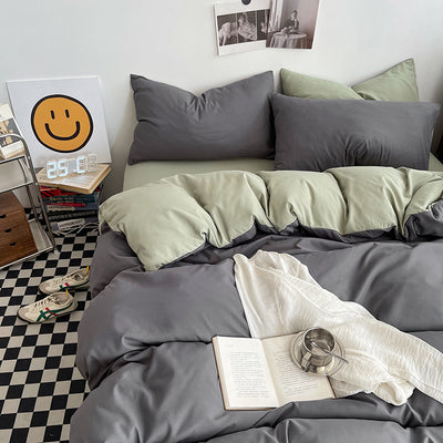 Juego de Cama de Algodón Lavado con Bloques de Color Coordinado - Image 18
