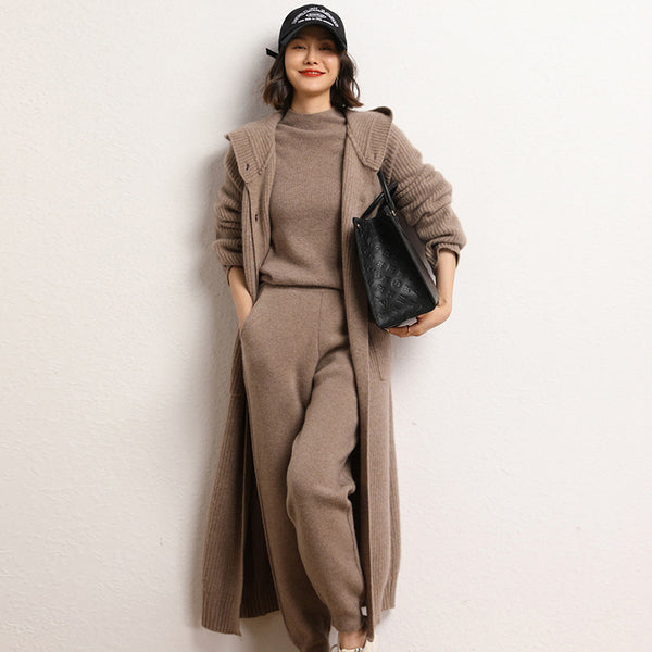 Abrigo Trench Grueso con Capucha y Botones de Cuerno