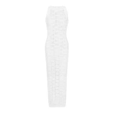 Chaleco Vestido Tejido Calado Manga Larga Cuello Redondo - Image 11