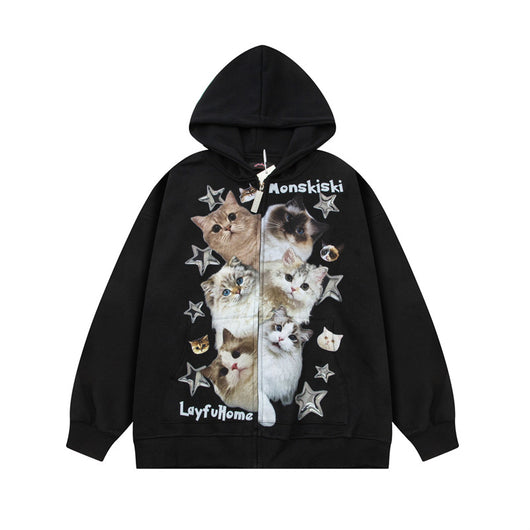 Sudadera Con Capucha Estampado Gato Divertido Unisex - Image 6
