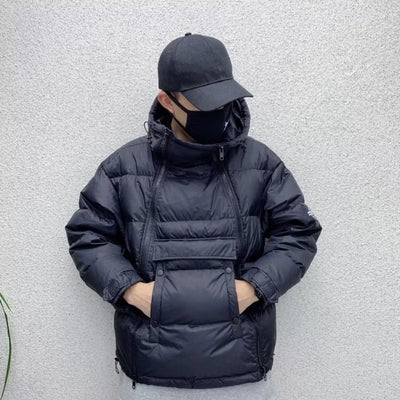 Chaqueta Acolchada para Hombre con Capucha y Cierre Diagonal - Abrigo de Invierno para Parejas